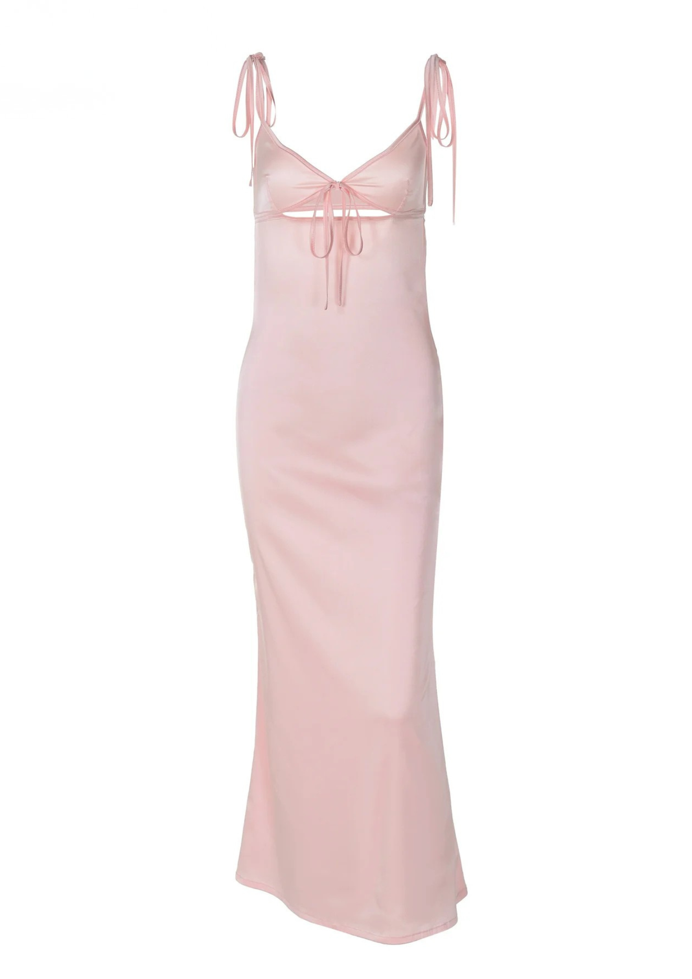Satin Backless Slip Dress – Spaghetti Strap Evening Dress