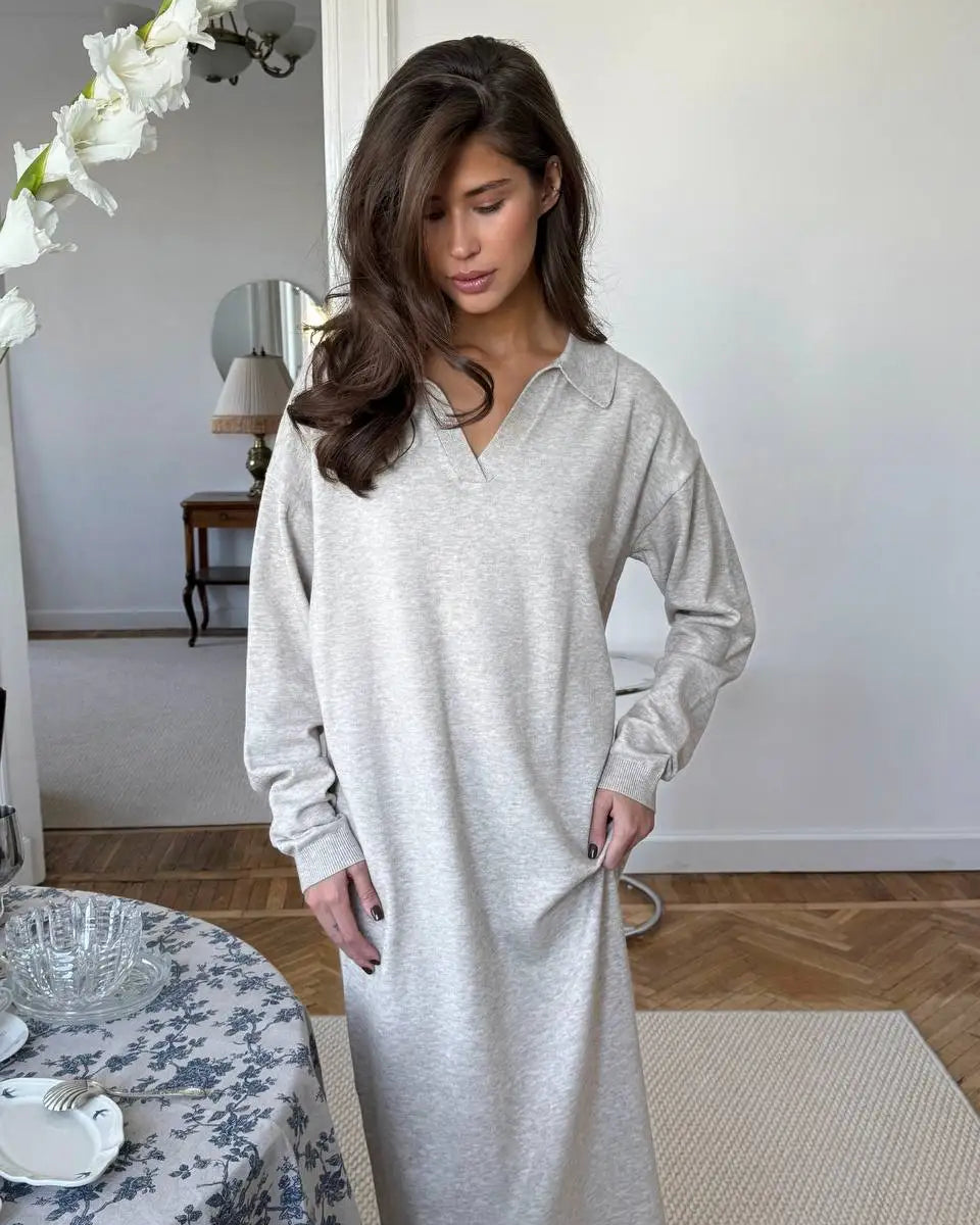 Knit Maxi Dress β Long Sleeve Casual Winter Sweater Dress