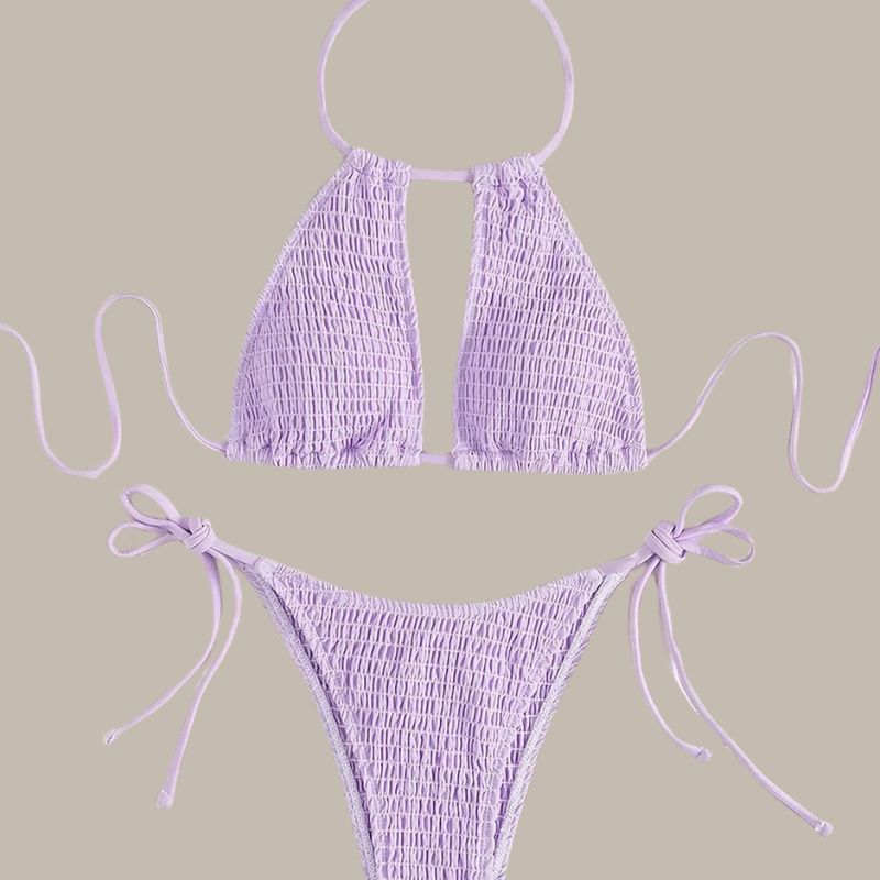 Ella - Smocked Halter Tie Bikini-Jordyn the Label
