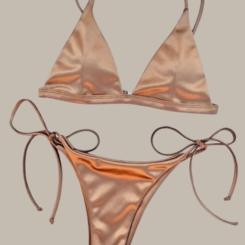 Nora - Metallic Satin Brazilian Bikini-Jordyn the Label