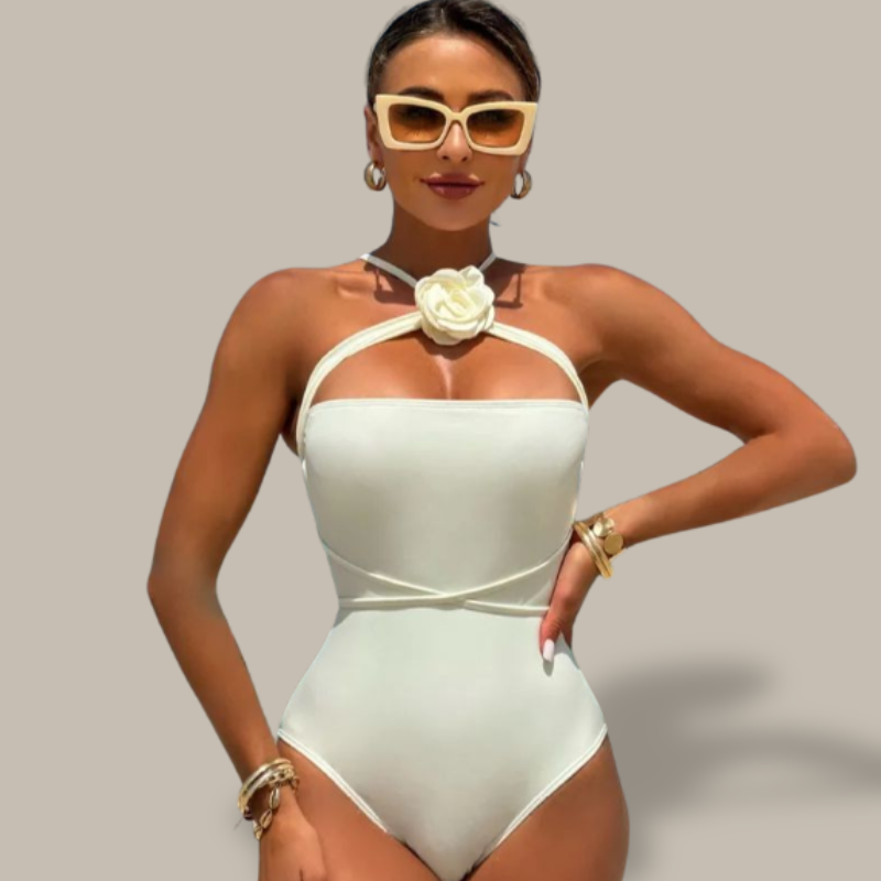 Alana Bandeau Flower Monokini Swimwear-Jordyn the Label