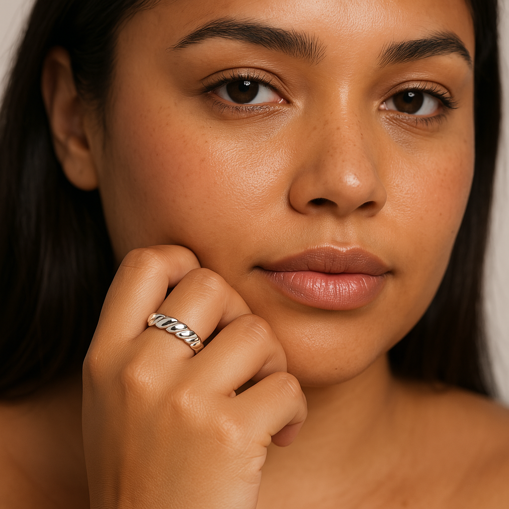 Croissant Braid - Ring - Stainless Steel-Jordyn the Label