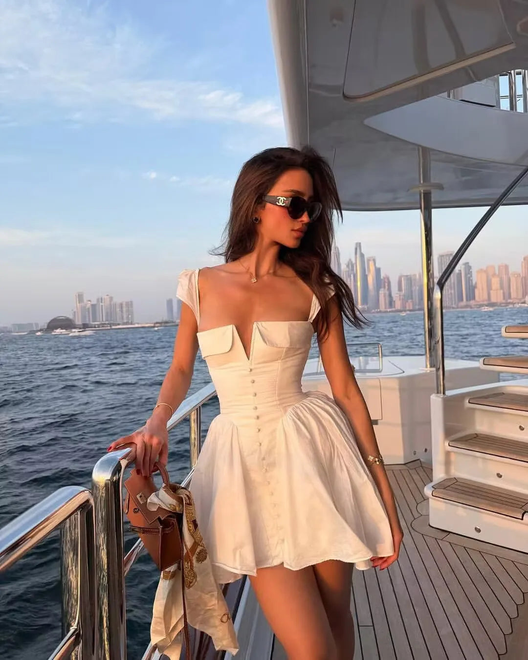 White Mini Dress – Elegant fit & Flare Corset Party Dress