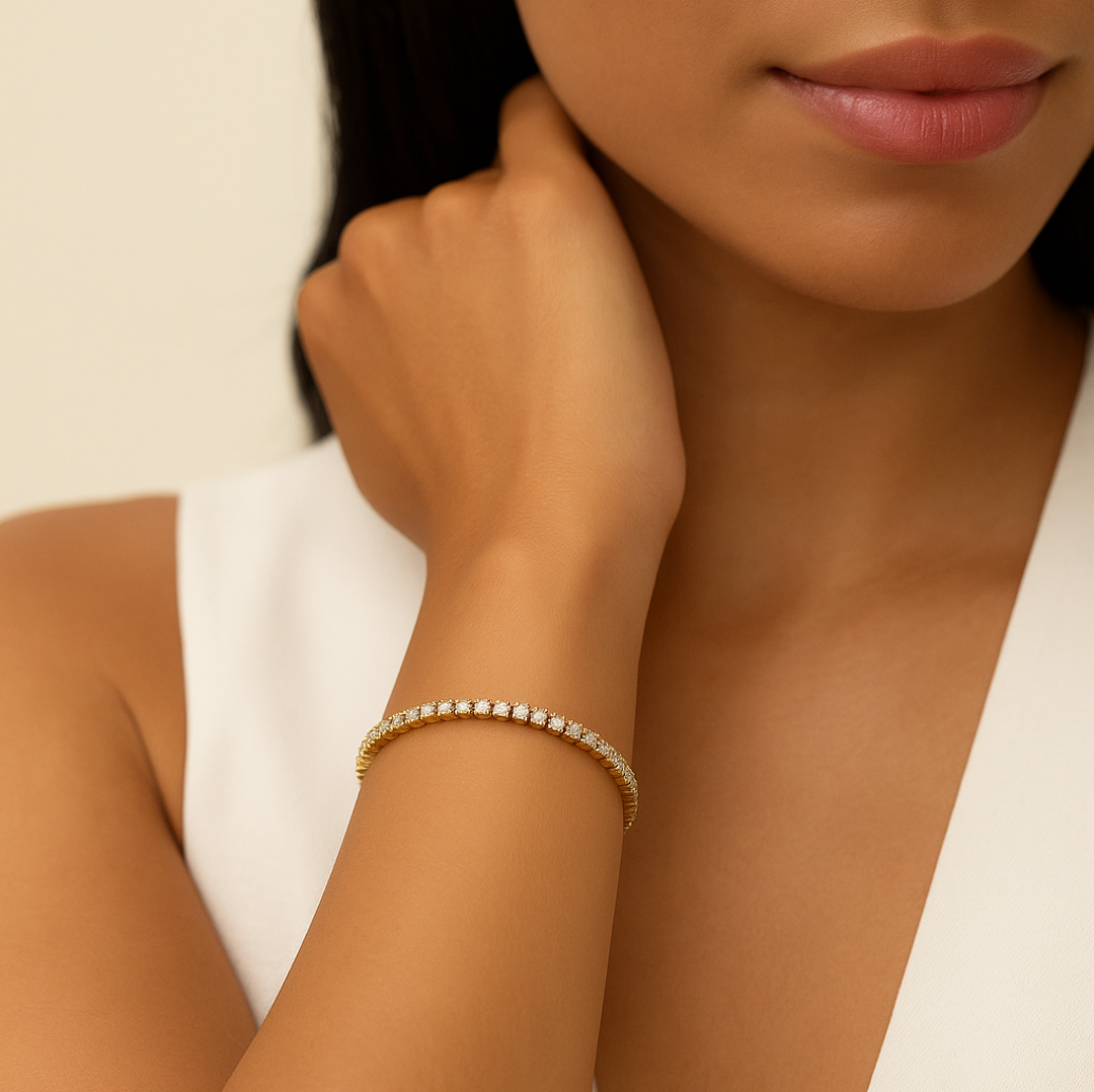 Aura - Tennis Bracelet - Stainless Steel-Jordyn the Label