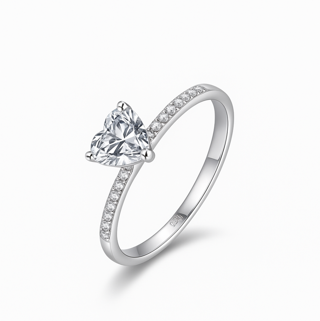 Lustrous Heart - Ring - Stainless Steel-Jordyn the Label