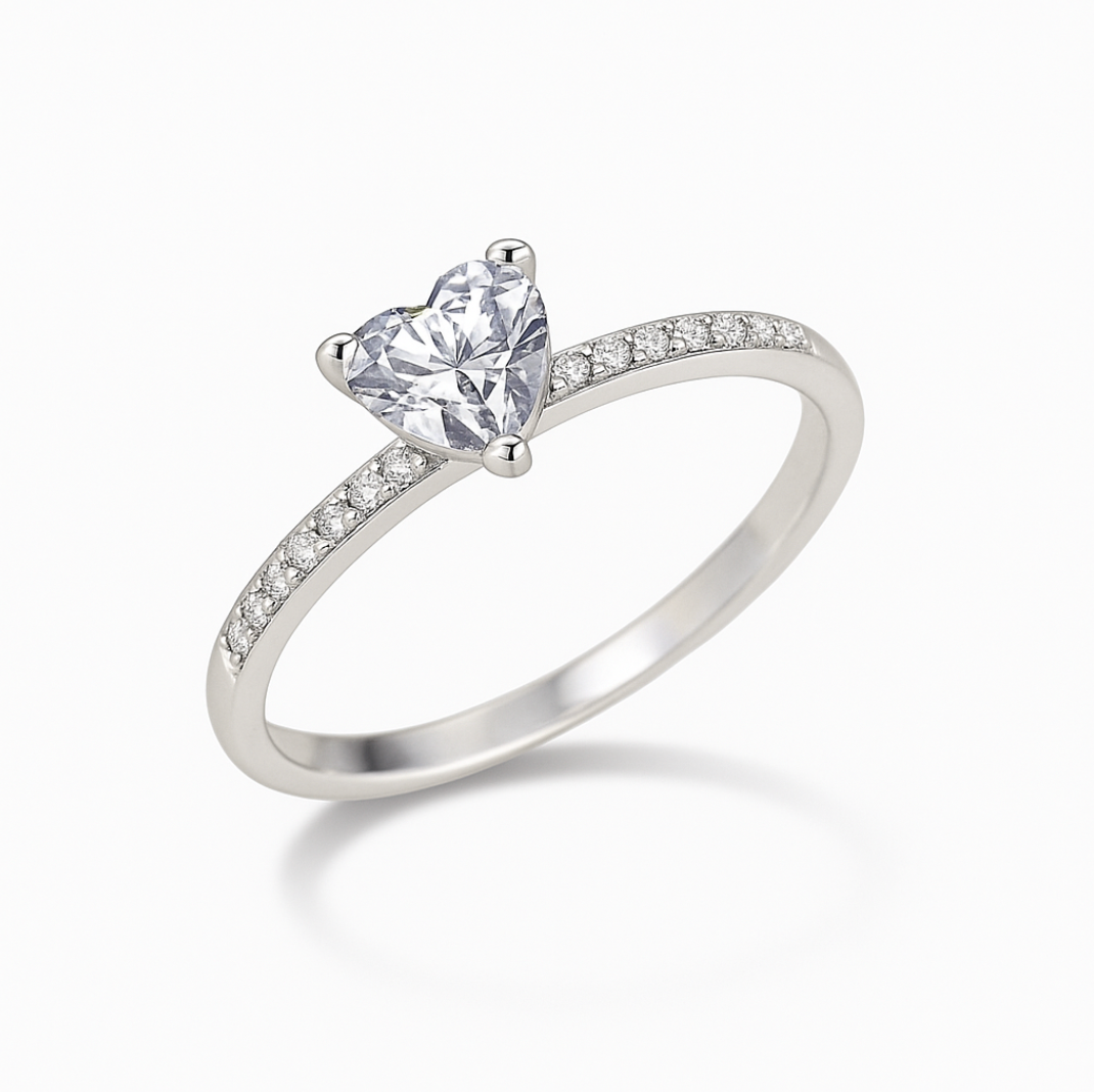 Lustrous Heart - Ring - Stainless Steel-Jordyn the Label