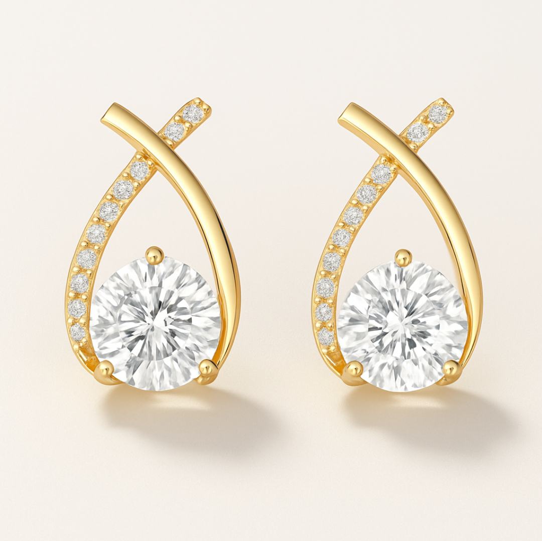 Elegant Crystal - Earrings - Stainless Steel-Jordyn the Label