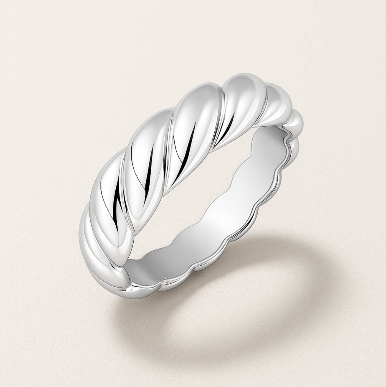 Croissant Braid - Ring - Stainless Steel-Jordyn the Label