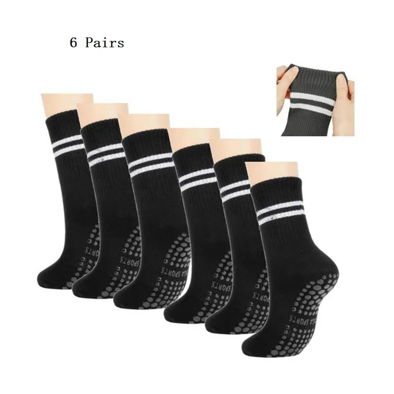 6 Pairs Women’s Non Slip Pilates Yoga Socks with Grips