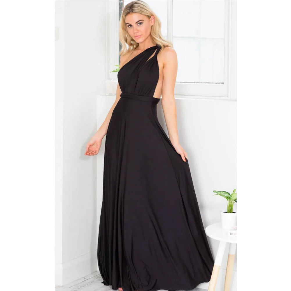 Elegant Halter Backless Maxi Evening Dress