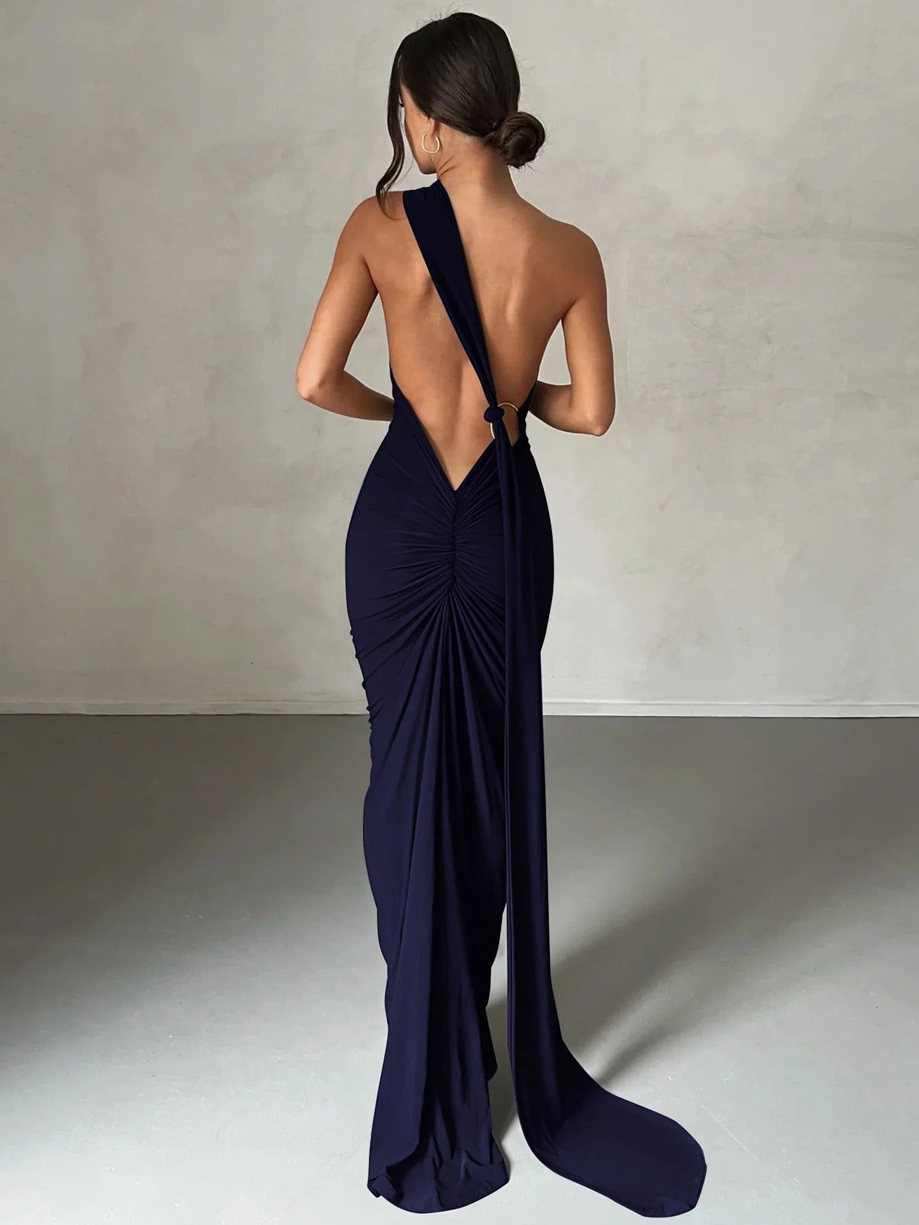 Backless Maxi Dress – Halter Neck Evening Party Gown