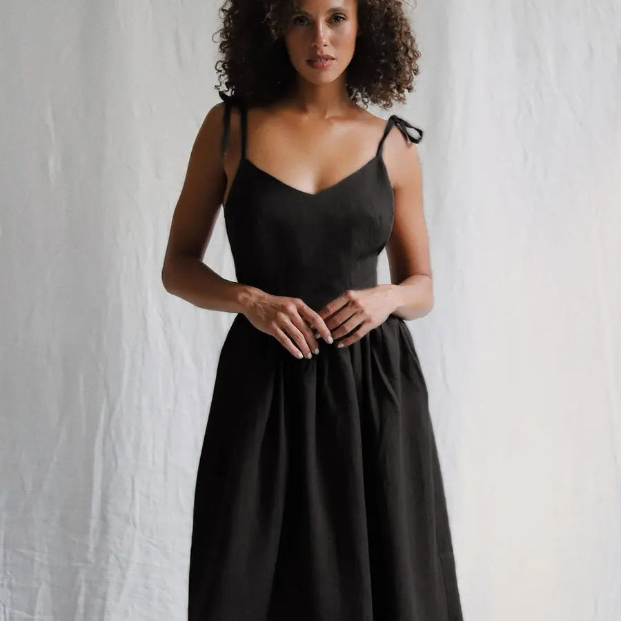 Linen Maxi Dress – Sleeveless Backless Summer Sundress