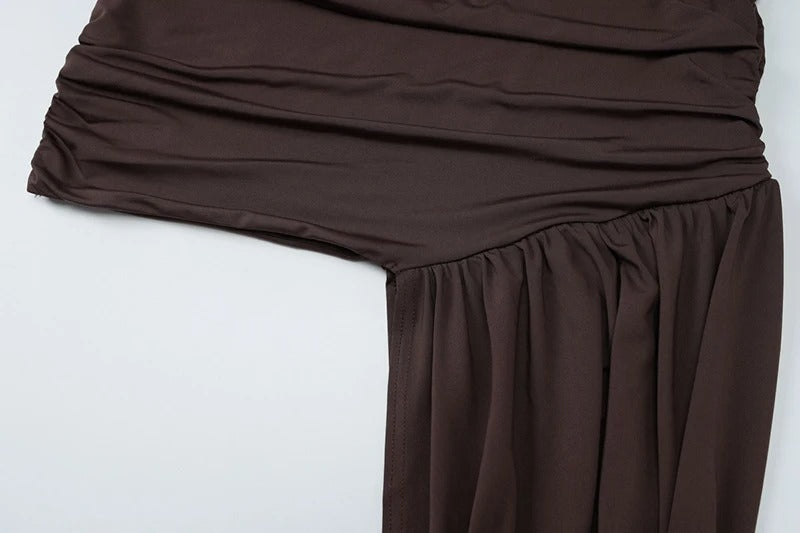 One Shoulder Maxi Dress – Halter Split Beach Evening Dress