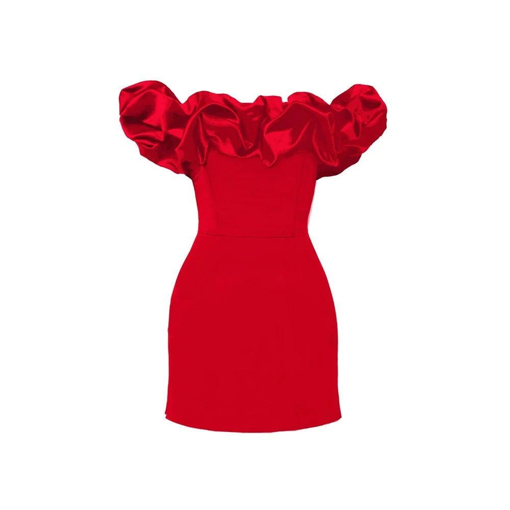 Off Shoulder Ruffle Mini Dress – Elegant Party Outfit