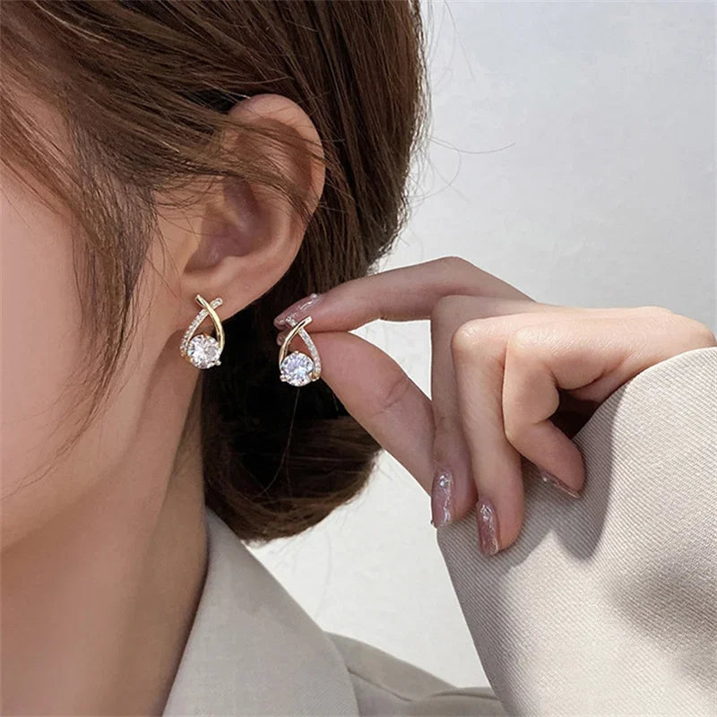Elegant Crystal - Earrings - Stainless Steel-Jordyn the Label