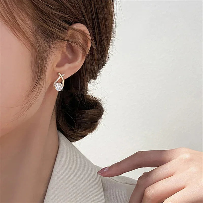 Elegant Crystal - Earrings - Stainless Steel-Jordyn the Label