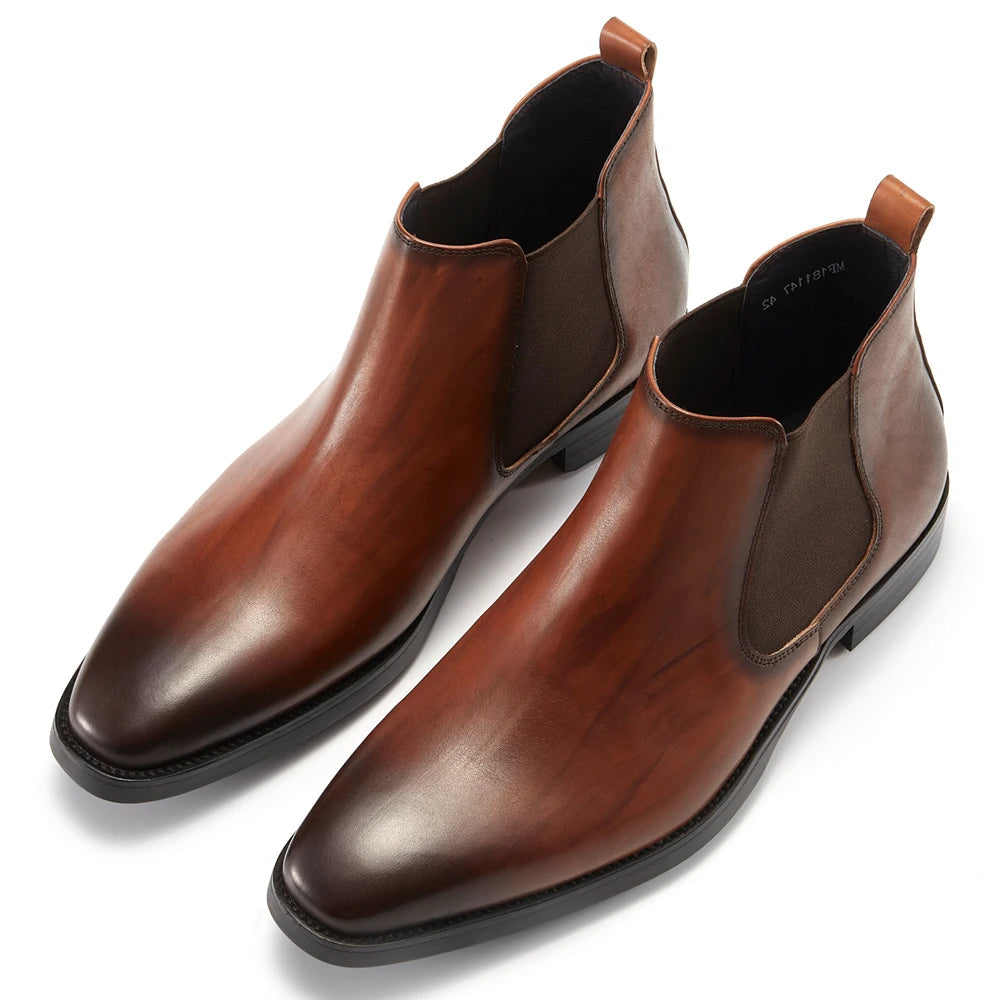 The Kirkwall Men's Polished Leather Smart Chelsea Boots