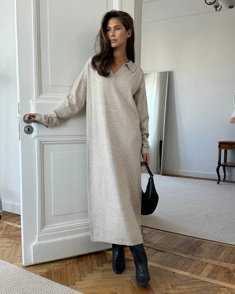 Knit Maxi Dress β Long Sleeve Casual Winter Sweater Dress