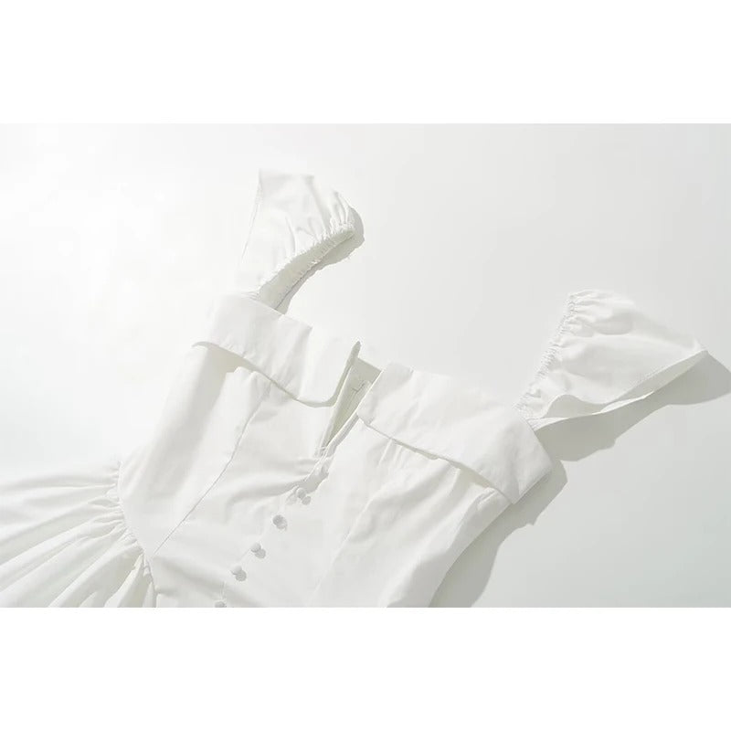 White Mini Dress – Elegant fit & Flare Corset Party Dress