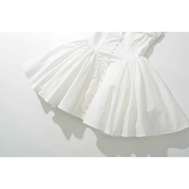 White Mini Dress – Elegant fit & Flare Corset Party Dress