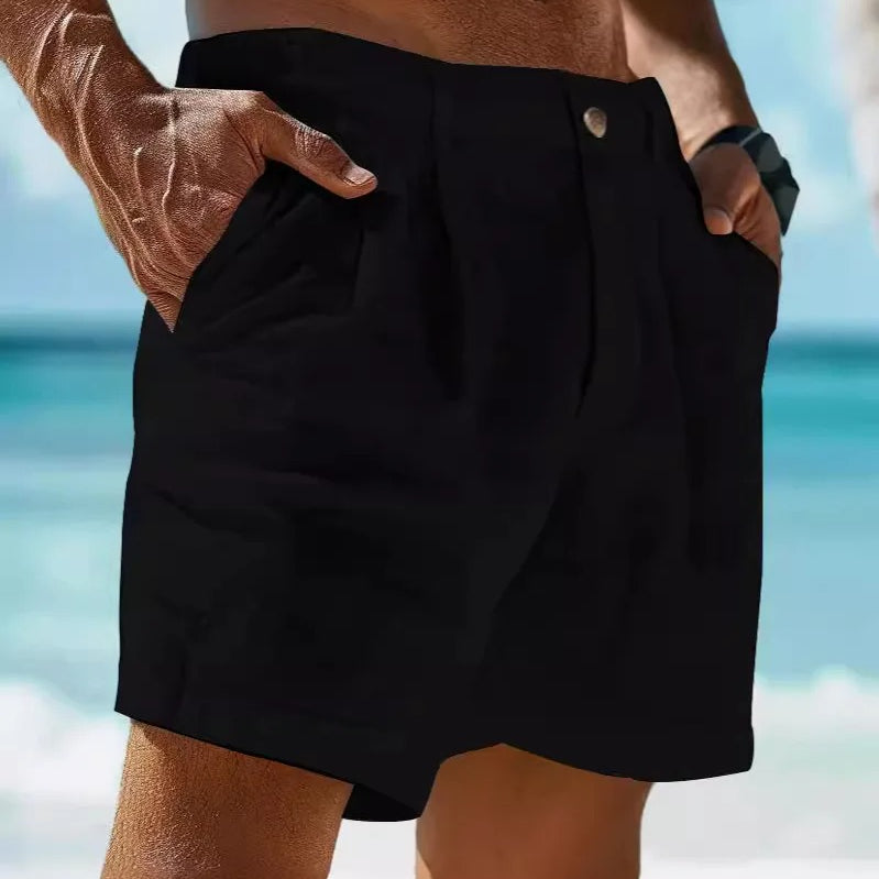 Men’s Linen Shorts – Casual Summer Beach Cotton Shorts