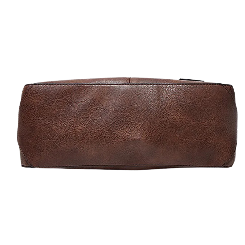 Leather Shoulder Bag – Vintage Tote with Tassel & Crossbody Strap