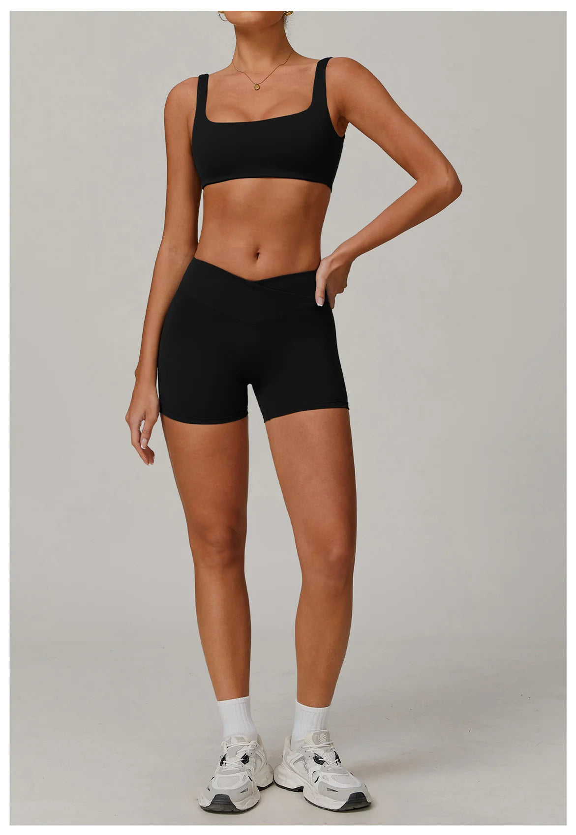 2 Piece Yoga Set – Sports Bra & High Waist Shorts Activewear