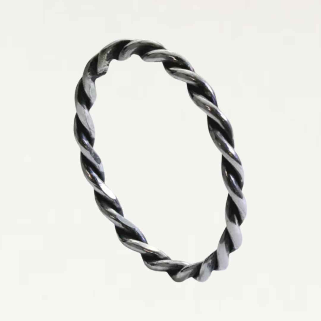 Women's Sterling 2mm Twisted Rope Stacking Ring-Jordyn the Label