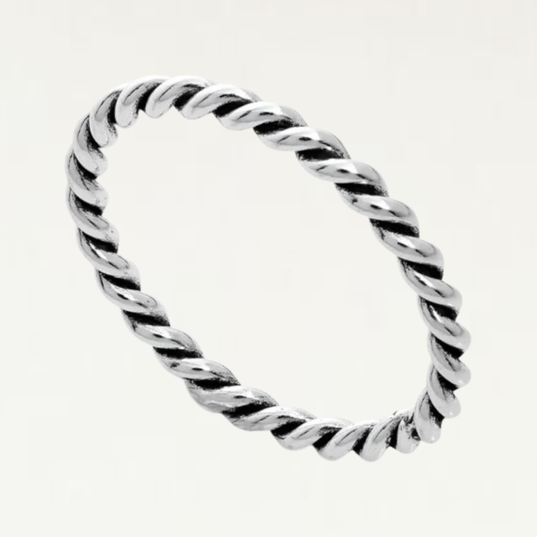 Women's Sterling 2mm Twisted Rope Stacking Ring-Jordyn the Label