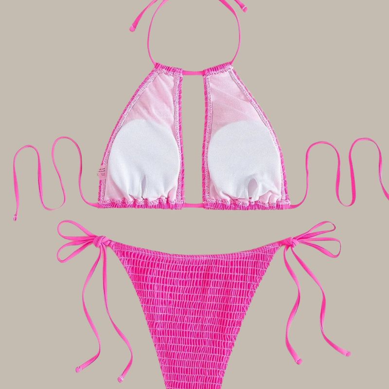 Ella - Smocked Halter Tie Bikini-Jordyn the Label