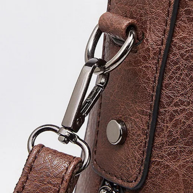 Leather Shoulder Bag – Vintage Tote with Tassel & Crossbody Strap