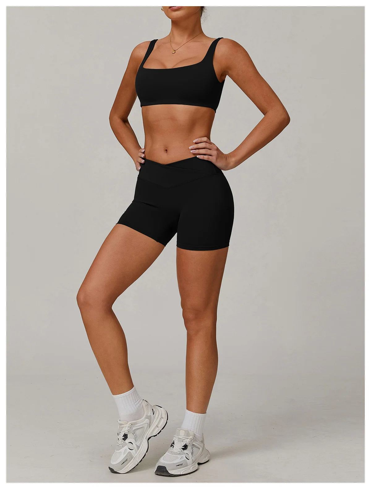 2 Piece Yoga Set – Sports Bra & High Waist Shorts Activewear