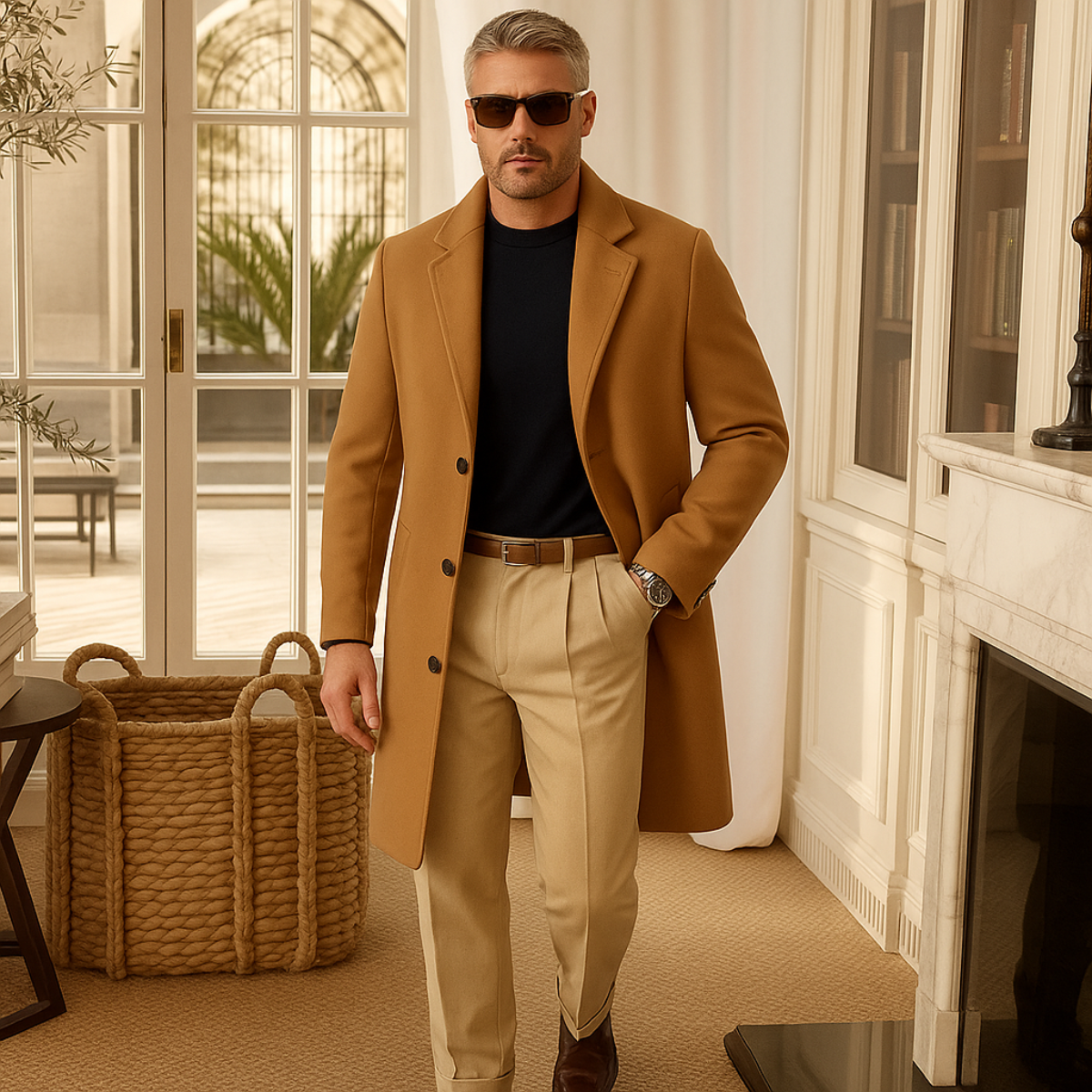 The Langley Mid Length Coat for Men