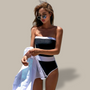 Aubree Bandeau High-Waisted Swimsuit-Jordyn the Label