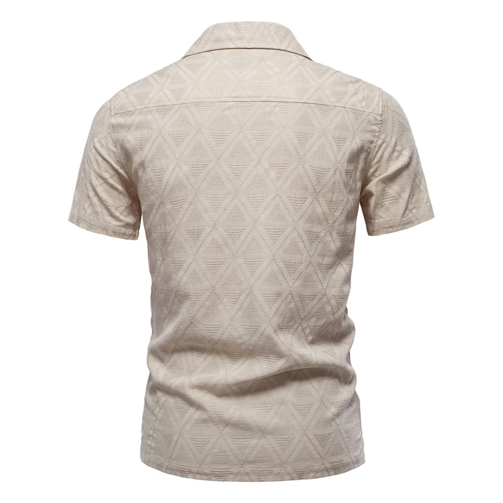 Men’s Cotton Short Sleeve Shirt – Casual Button Up Summer Top