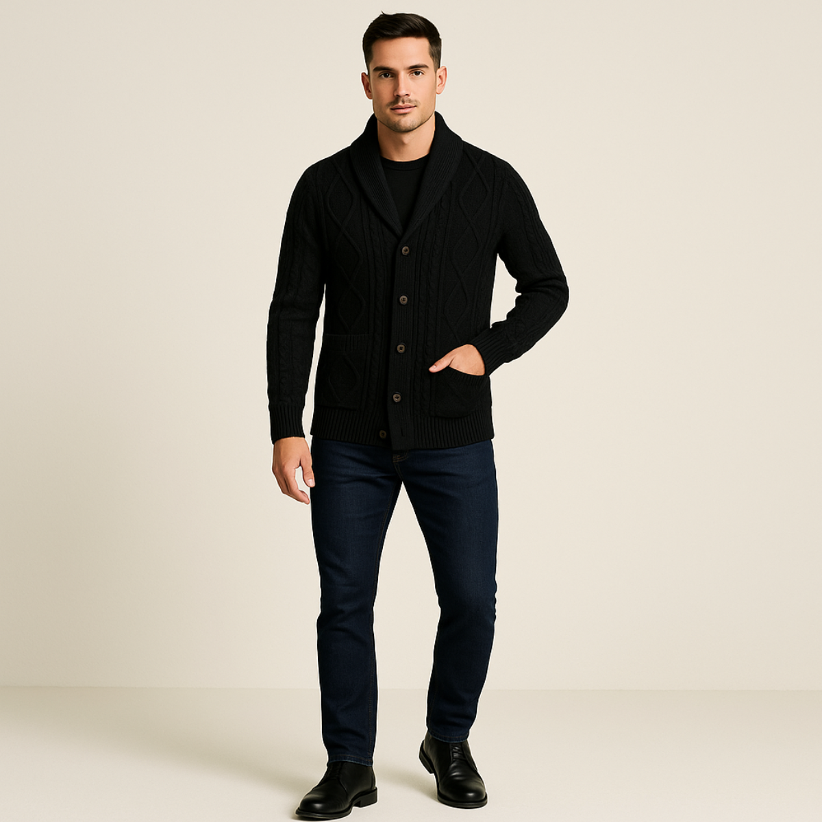 The Winchester 100% Cashmere Cardigan for Men