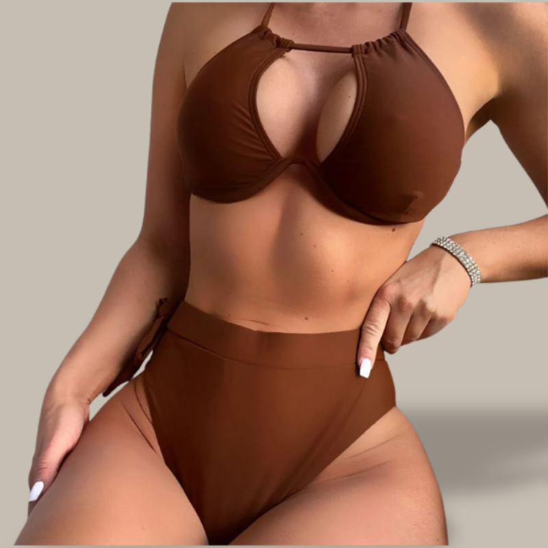 High Waist Padded Bikini Set-Jordyn the Label