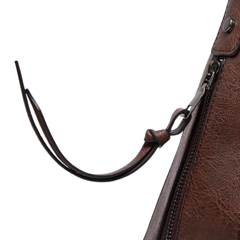 Leather Shoulder Bag – Vintage Tote with Tassel & Crossbody Strap