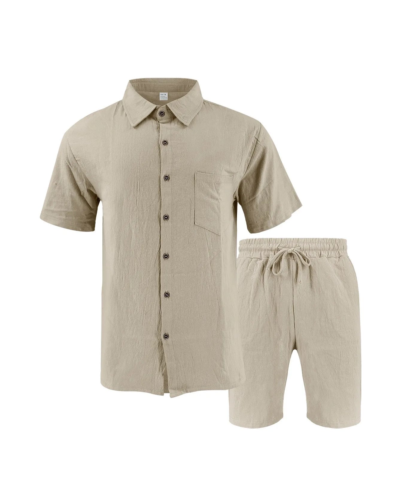 Men’s Linen Shirt and Shorts Set – Trendy Summer Beach Outfit