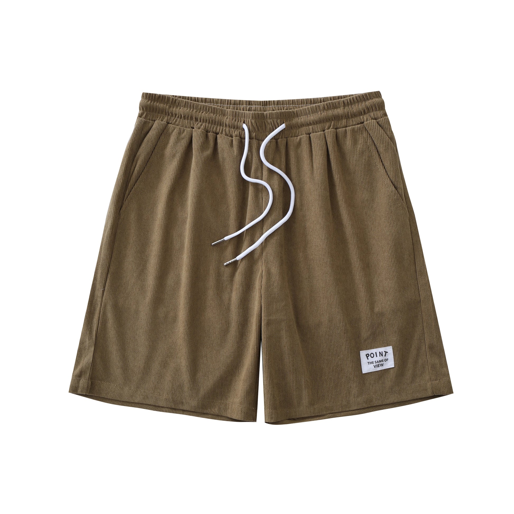 Men’s Corduroy Beach Shorts – Casual Summer Elastic Waist Board Shorts