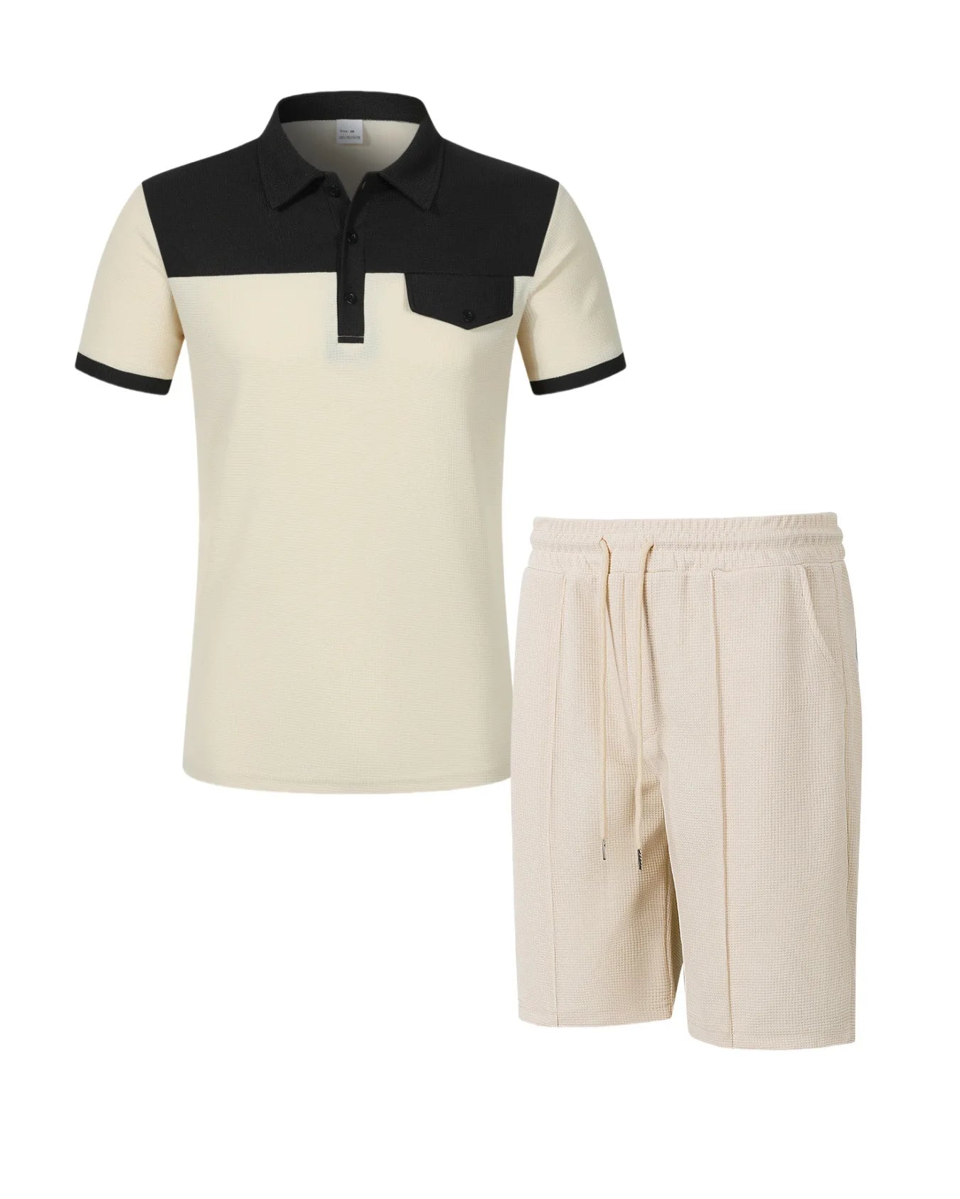 Men’s Polo Shirt and Shorts Set – Casual Two Tone Summer Outfit