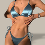 Nora - Metallic Satin Brazilian Bikini-Jordyn the Label