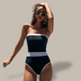Aubree Bandeau High-Waisted Swimsuit-Jordyn the Label