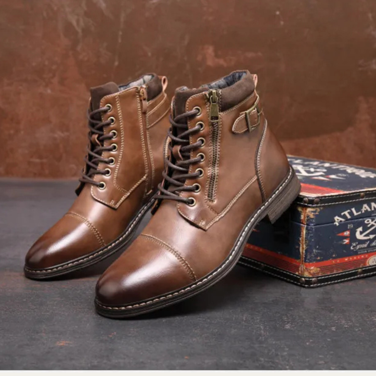 Men’s Casual Vintage Leather Ankle Boots