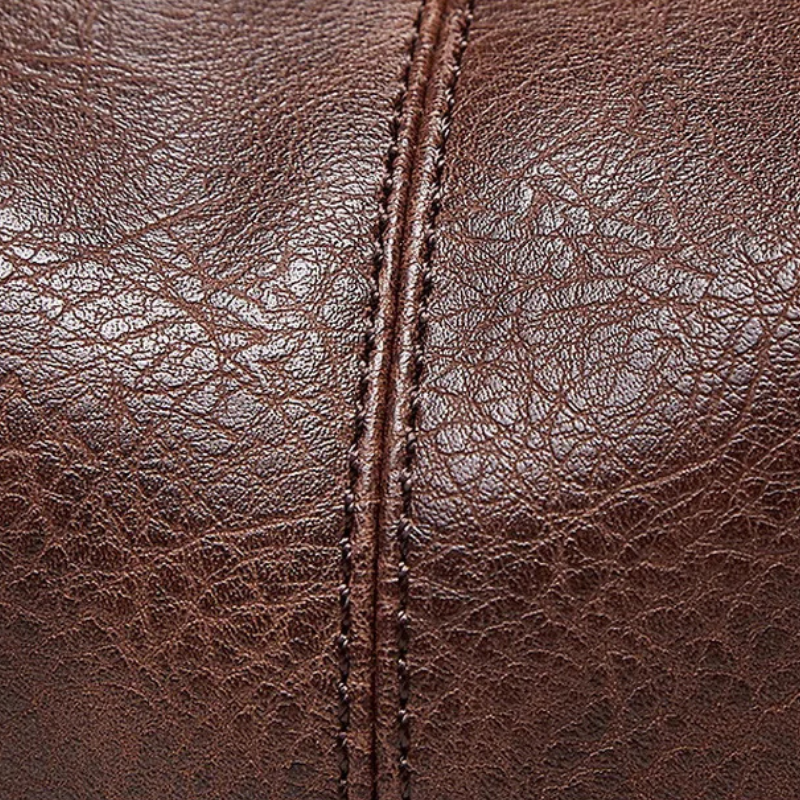 Leather Shoulder Bag – Vintage Tote with Tassel & Crossbody Strap