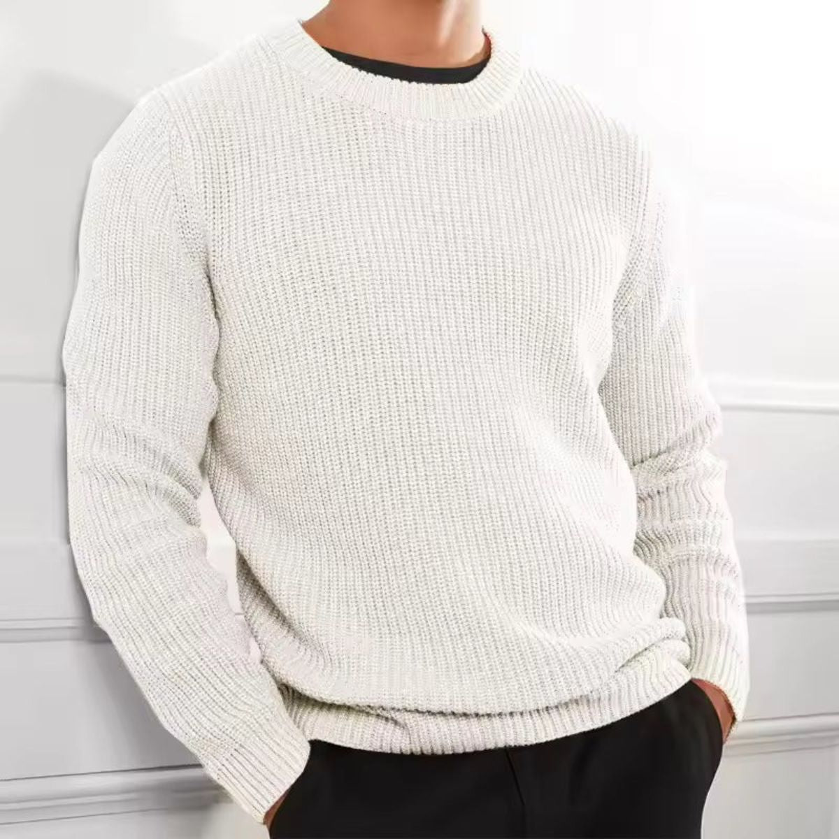 The Tokyo Merino Wool Ribbed O-Neck Jumper