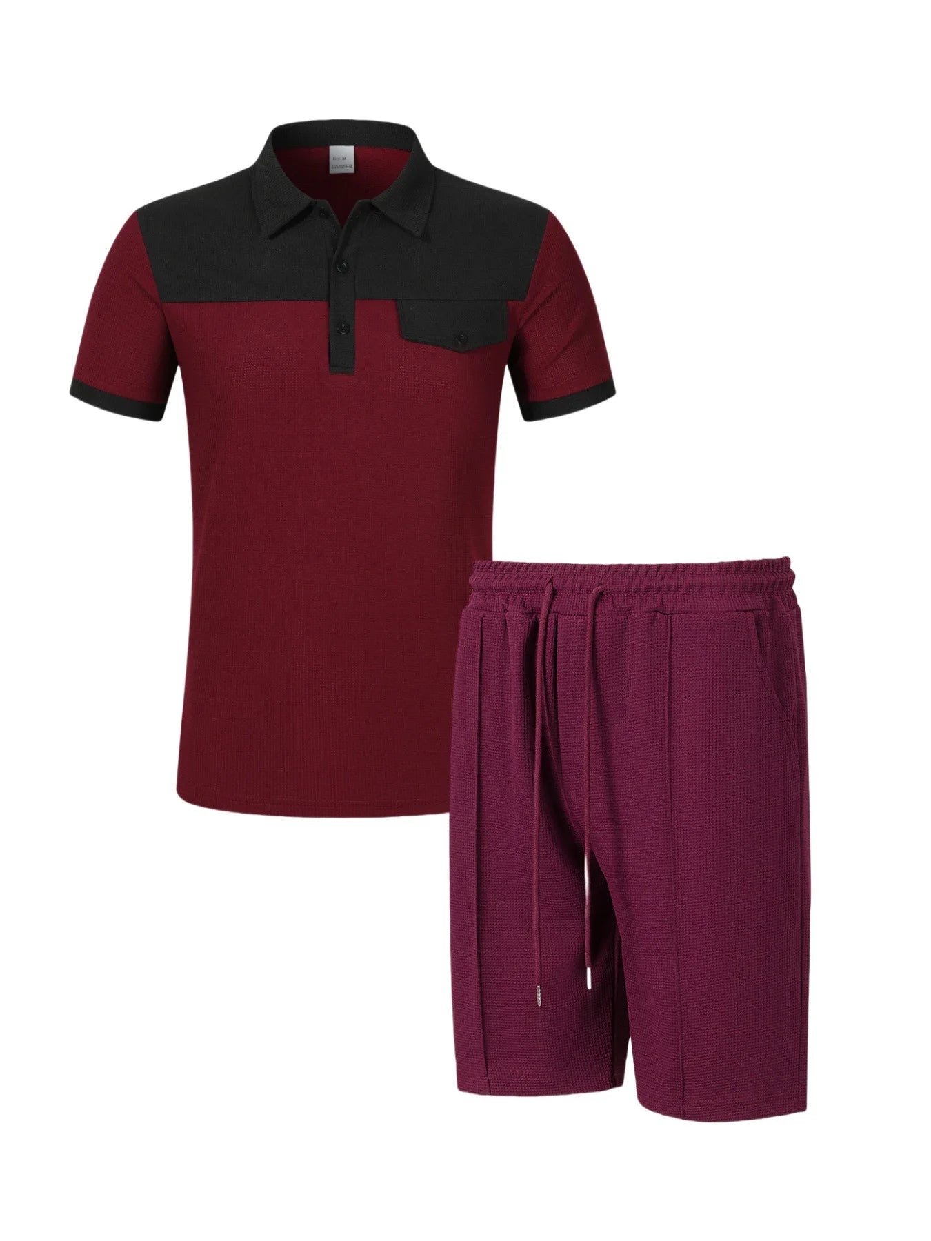 Men’s Polo Shirt and Shorts Set – Casual Two Tone Summer Outfit