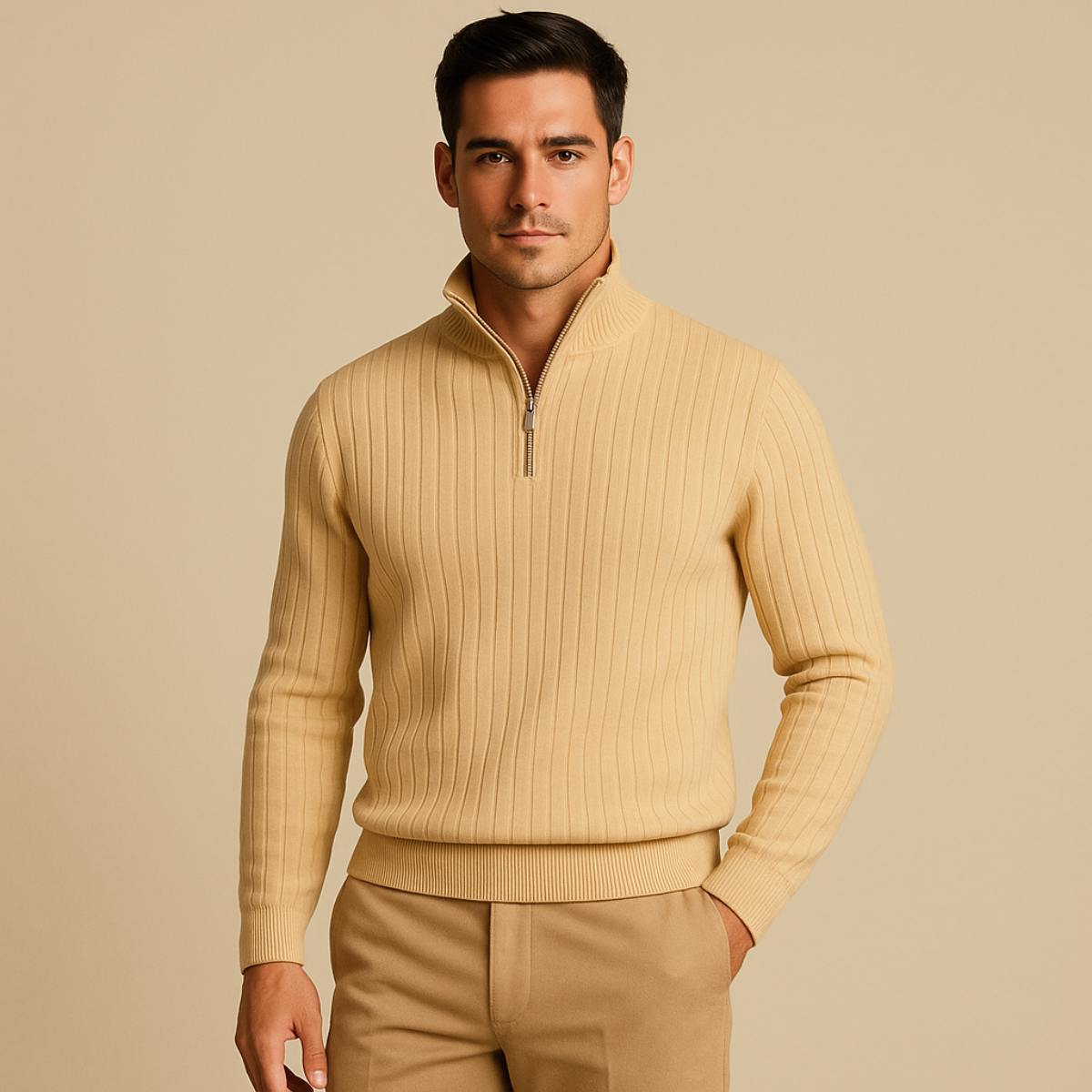 The Ashford Ribbed Half Zip Jumper for Men