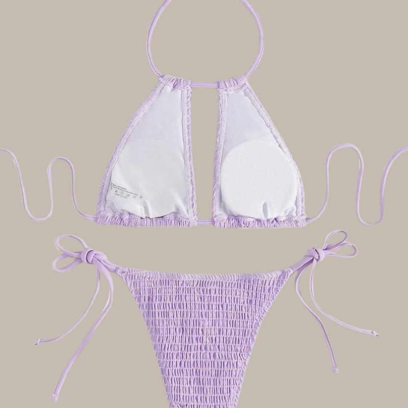 Ella - Smocked Halter Tie Bikini-Jordyn the Label