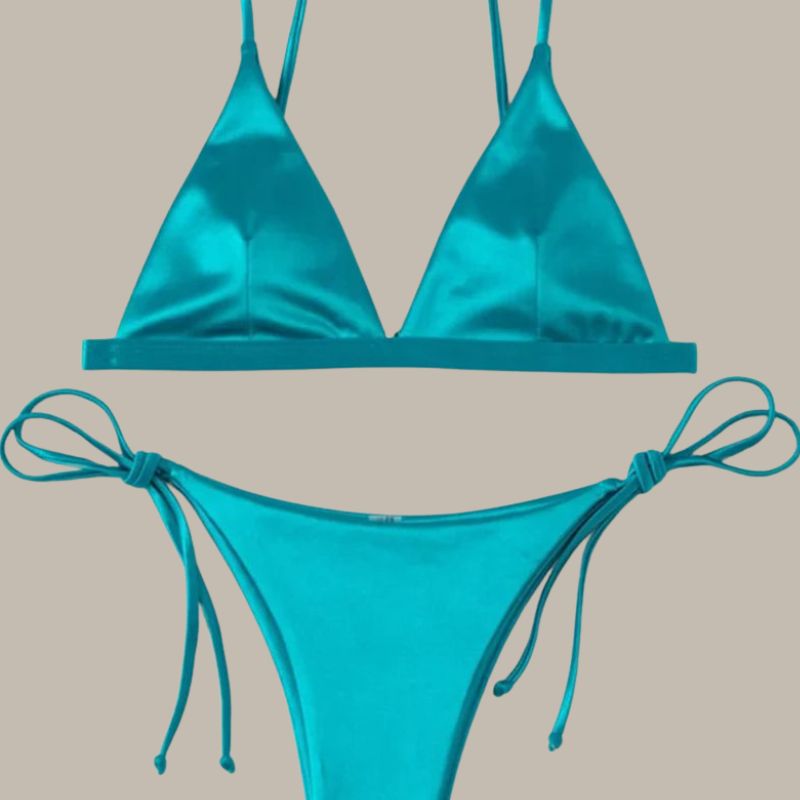 Nora - Metallic Satin Brazilian Bikini-Jordyn the Label
